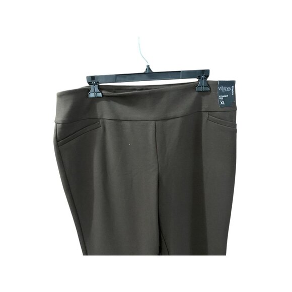 New 7th Avenue Design Womens Size XL Ponte Brown Pants Avg Pullon Straight Leg R - Picture 2 of 3